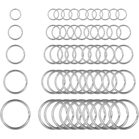 Mandala Crafts Doppel-Binderinge Edelstahl – 600 Stück, 5–14 Mm, Für Schmuck, Schlüsselanhänger & Basteln