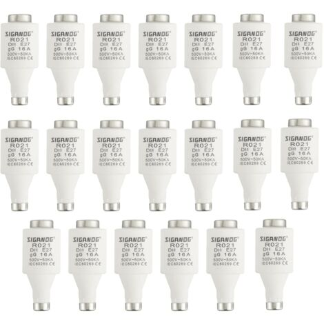 R021 Spiralsicherungen, Keramik, 16 A, träge Sicherungsglieder für elektrische Haushaltssicherung, Industrieanlagen und Autoreparaturen, 20 Stück (1/5)