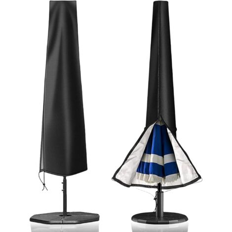 Sonnenschirm Schutzhülle mit Stab, 420D Oxford Schirmhülle, Abdeckhauben für Sonnenschirm, Ampelschirm Schutzhülle für Marktschirm Gartenschirm, Wetterfeste, UV-Anti (265 X 40/70 / 50 CM)