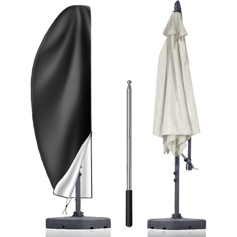 Sonnenschirm Schutzhülle mit Stab, 420D Oxford Schirmhülle, Abdeckhauben für Sonnenschirm, Ampelschirm Schutzhülle für Marktschirm Gartenschirm, Wetterfeste, UV-Anti (265 X 40/70 / 50 cm) (1/5)