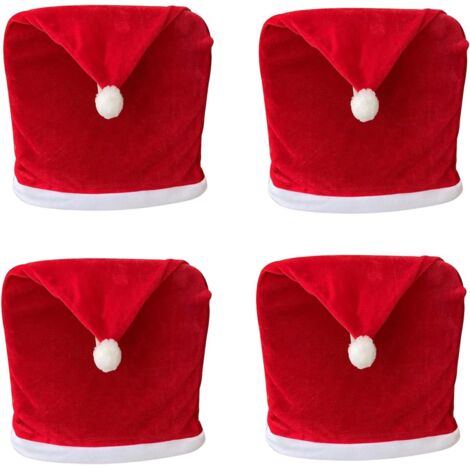 Stuhlbezug für Weihnachten, Weihnachtsmannmütze, Esstisch, Weihnachten, Party, Neujahr, Dekoration für Bankett, Abendessen, Sitzbezug (1/5)