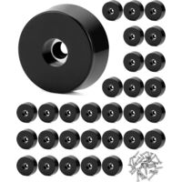 30 Stück Gummifüße für Möbel mit 304 Edelstahl-Schrauben, rutschfeste und verschleißfeste Gummifüße Schraubbar für Tische & Stühle, 25 x 23 x 9mm