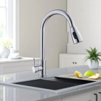 Wasserhahn Küche mit brause ausziehbar,Ultrixe 360° drehbare Küchenarmatur,Zwei Sprühfunktionen,Waschbeckenarmatur, Zweigriffmischer für die Küche, Edelstahl