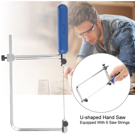 Dekupiersäge Mit 6 Sägeblättern - U-förmiger Sägerahmen Für Holz & Metall