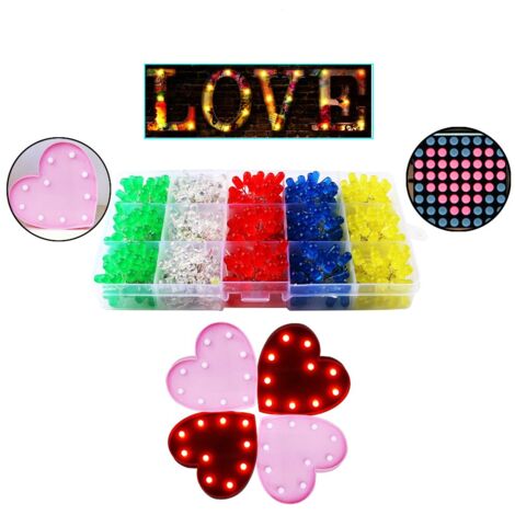 Assortimento LED 5mm – 130 Pezzi Con Resistenze E Portalampade – 6 Colori (Bianco Caldo/Freddo, Giallo, Rosso, Verde, Blu)
