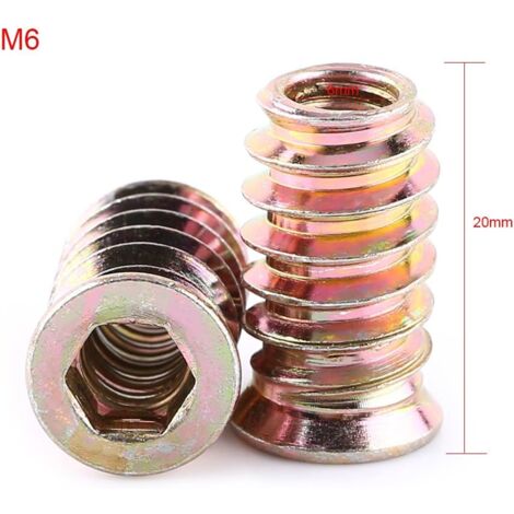 50 Dadi Esagonali M6 In Zinco Per Mobili - Inserti Filettati Per Legno | Ideali Per Riparazioni Fai Da Te - Foto 8