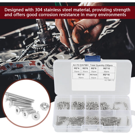 Kit Bulloni E Dadi Per Morsetti Batteria Moto – 72 Pezzi In Acciaio Inox, M6 Varie Misure