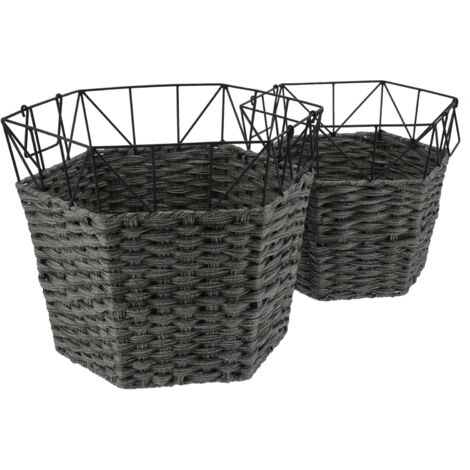 Cesto Portabiancheria In Corda Di Cotone Intrecciata A Mano, 58L, Con Coperchio E Maniglie, Cesto Portaoggetti Per Vestiti Giocattoli, Colore Grigio, 38x38x50 Cm