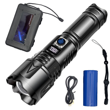 Linterna Táctica Led Linterna Militar Recargable Zoomable 5 Modos Ipx6 Linterna Impermeable 5000 Lum Muyoka Hogar