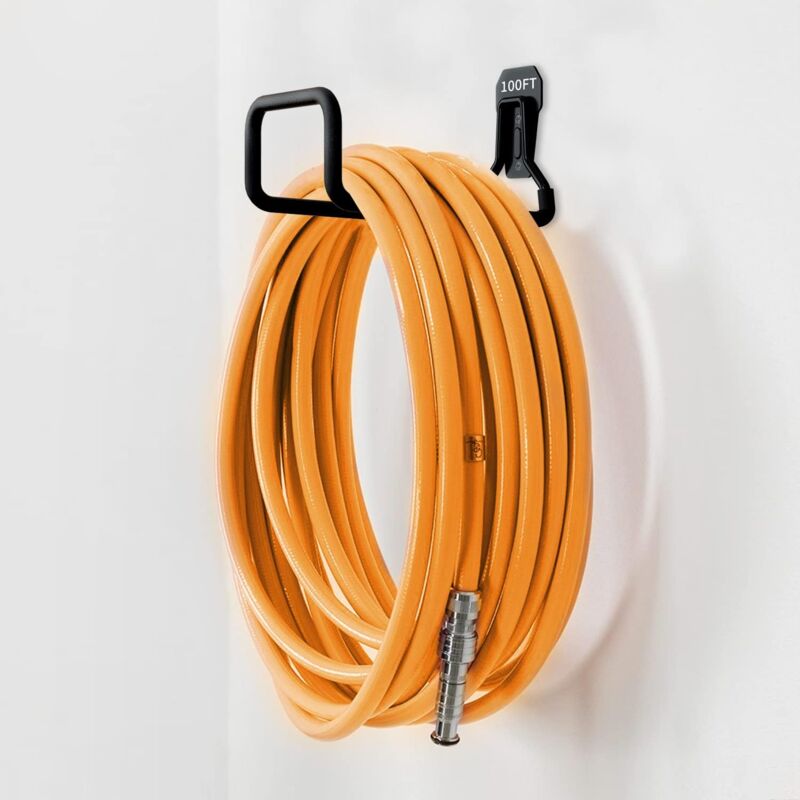 Garden Hose Holder Wall Mounted,304Stainless Steel Solid Hook Black