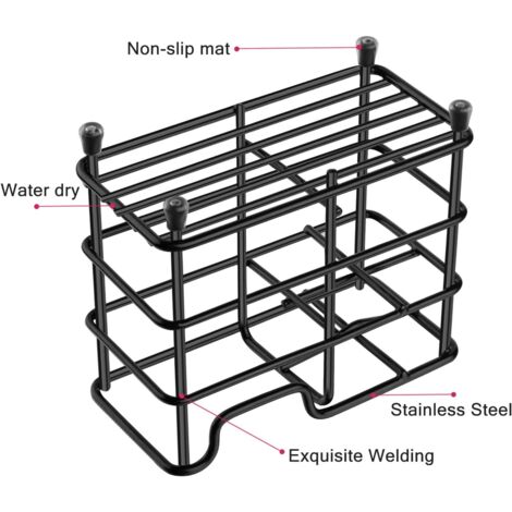 Toothbrush Holder, Small Stainless Steel Toothpaste Holder, Bathroom Accessories Organizer, Black