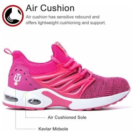 Safety Shoes Men Women Safety Sneakers Work Shoes Construction Site Shoes Steel Toe Cap Safety Shoes Pink Color Pink-41