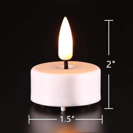 Bright Realistic LED Tealight Candles with Timer, Battery Included, Flameless Flickering Votive Candles, 12 Pack, White