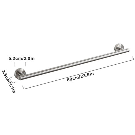 Bathroom Towel Rack Wall Mounted Stainless Steel Towel Holder Screws Fixing Towel Rail Single ...