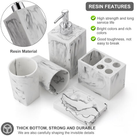 Toilet set, five-piece marble bathroom set, hotel resin bathroom set, bathroom supplies set