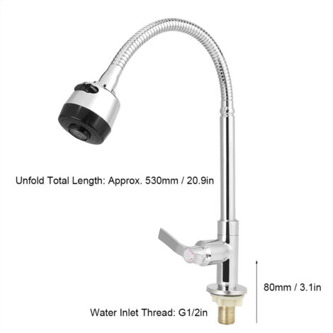 Universal Foldable Cold Water Faucet, Elegant G1/2 Inch, Household Kitchen Faucet, Kitchen Sink Water Tap