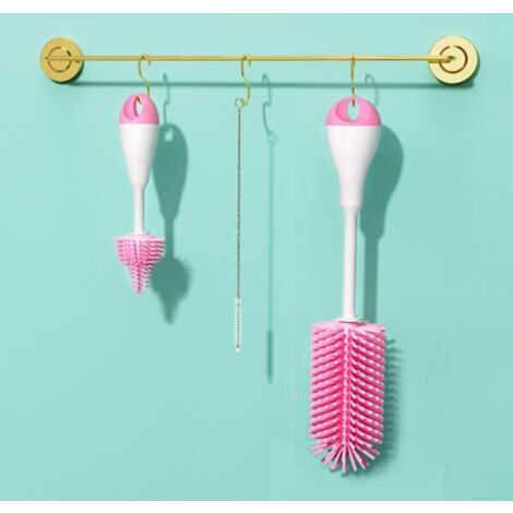 Baby Bottle Brush  Baby Bottle Brush with Extra Soft Bristles  3-Piece Set Anti-Scratch Bottle and Teat Washer Ideal for All Brands of Baby Bottles  Baby Bottle Cleaner,AAFGVC