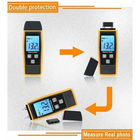 Moisture Tester, Wall and Wood Moisture Tester, Leak Meter, Humidity, Cement Mortar, Water Content Detector with LCD Display