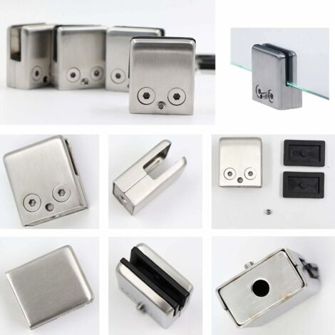 16PCS Glass Clamp 8-10mm 304 Stainless Steel Adjustable Angle Wall Mirror Fixing, for Stair Railing Pool Fence,AAFGVC
