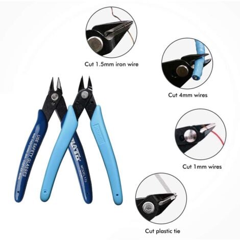 Diagonal Cutting Pliers Side Cutters, Precision Cutting Pliers Side Snips Cutting Tool for Electrical Cable/Jewelry Repair(2Pack)