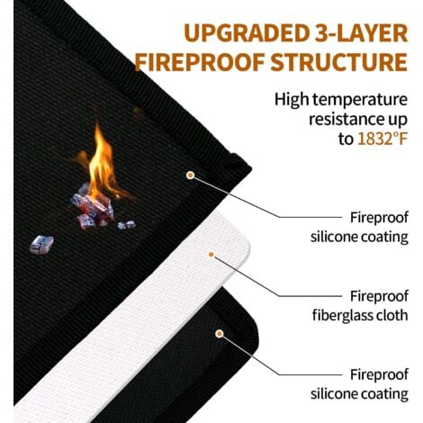 Feuerfeste Kaminmatte 100x60cm - Funkenschutz Für Kaminofen & Holzofen