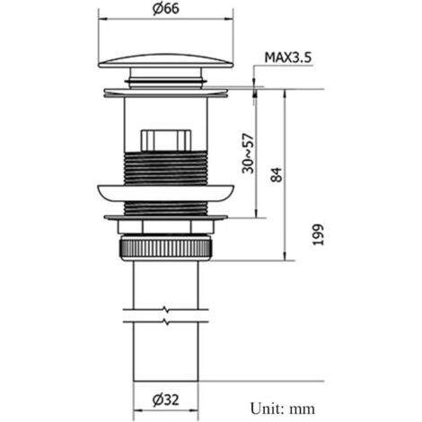 Ablaufgarnitur Schwarz 1 1/4 - Clic Clac Für Waschbecken & Bidet