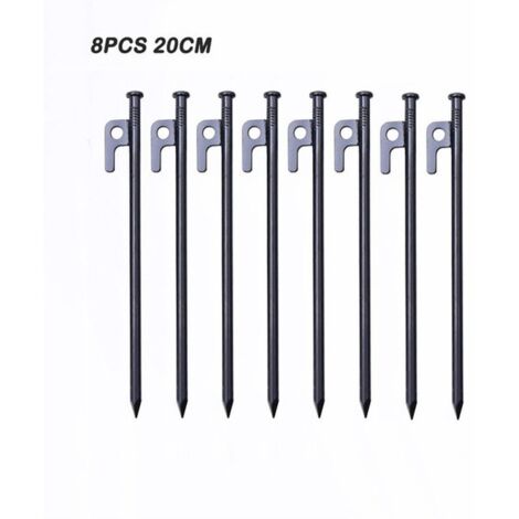 Zeltheringe & Hammer Set – 8 Stück 40,6 Cm Stahl-Heringe + 30,5 Cm Hammer + Tasche