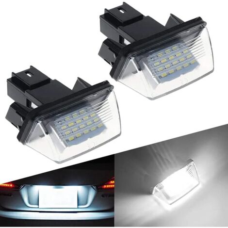 2x Number Plate Lights For Citroen C3 C4 C5 Berlingo Saxo & Peugeot 206 207 - Clear Lens