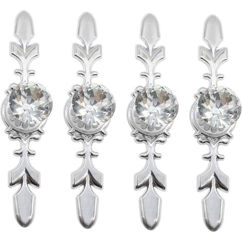 SOLUSTRE Gardinenstangen Endkappen – 2 Stück Kristall-Diamant-Aufsätze In Silber – 3x3x4 Cm – Für Vorhänge & Deko