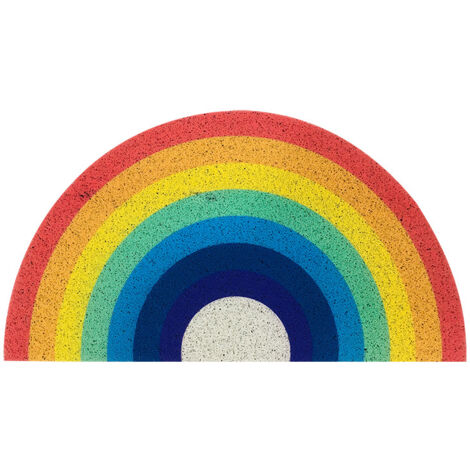 Mexpekil Halbrunde Fußmatte Herbst-Wald Design - Rutschfeste Eingangsmatte 61x91cm