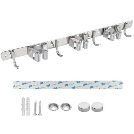 4 Besenhalter Selbstklebend - Edelstahl Wandhalterung Für Küche & Garage