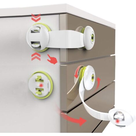 2er Set Kühlschrank Kindersicherung - Einfache Montage Ohne Bohren, Weiß