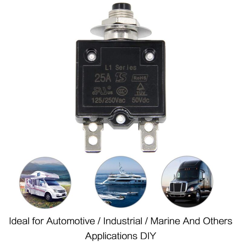 Protettore Circuito 20-200A DC Interruttore Fusibile Auto Reset 20-200A 48V DC - Impermeabile IP67 Per Auto, Barche, Veicoli Pulsante Accensione Auto - Foto 8