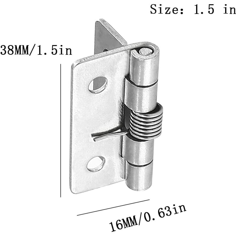 Spring Self-Closing Door Hinges – 4x4 Inch Square, White Prime Finish – Adjustable Tension, 2 Pack For Interior Doors
