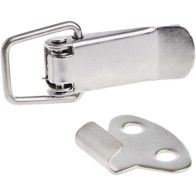 Latch, Stainless Steel Spring Loaded Toggle Latch, Sliver Catch Hasp Clamp Clip Lock 201 Stainless Steel Screws Cabinet Wooden Case Box Chest 4 Pack