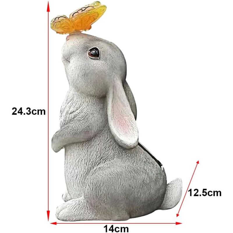 Garden Statue Solar Powered Rabbit | 7 Color Changing Outdoor Decor ...
