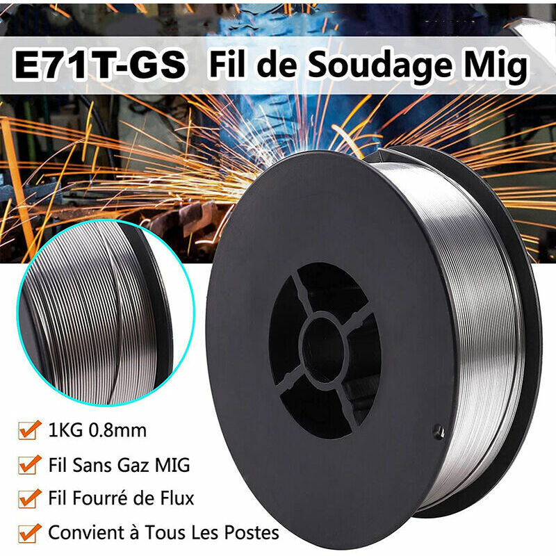 SparKore Flux Core Schweißdraht Gaslos – E71T-GS, 0,5 Kg Pro Spule, Ideal Für Außenarbeiten & Verschmutzte Materialien