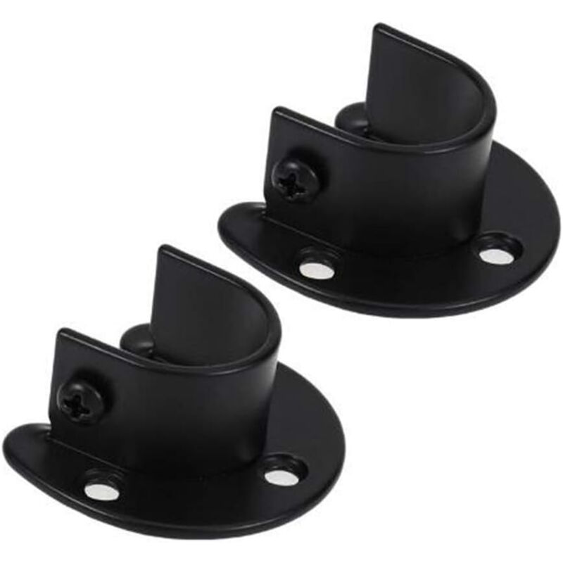 Coshar 6-Pack Closet Rod Brackets - U-Shaped Pole Holders For 1-Inch Rods, Black - View #12