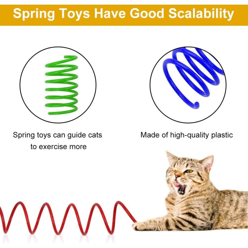5 Pack Interactive Cat Spring Toys - Colorful Telescopic & Coil Spiral Springs For Indoor Kitten Play:Pet Supplies