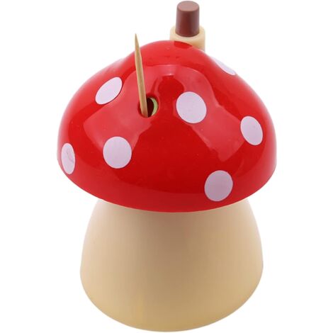 Push Toothpick Dispenser, Cute Mushroom Toothpick Holder Automatic Portable Plastic Toothpick Organizer Box for Home Kitchen (1/5)