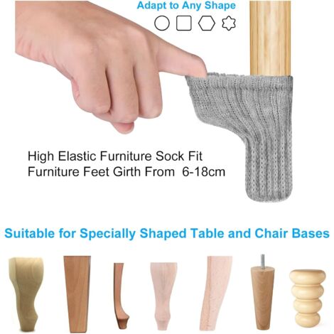 Chair Leg Socks, 24pcs Felt Chair Socks Furniture Feet, Non-Slip Chair Leg Caps for Chair Feet, Prevent Scratches and Noise
