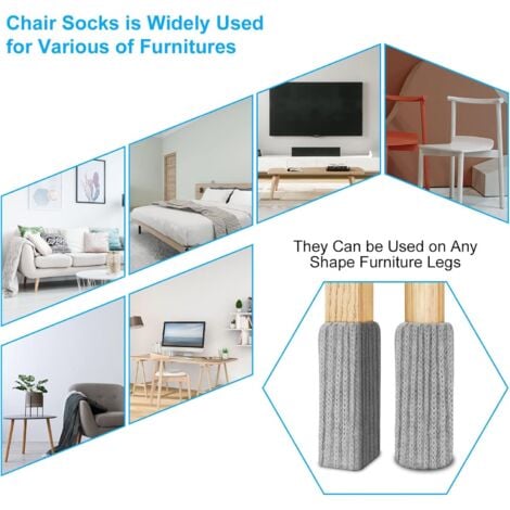Chair Leg Socks, 24pcs Felt Chair Socks Furniture Feet, Non-Slip Chair Leg Caps for Chair Feet, Prevent Scratches and Noise