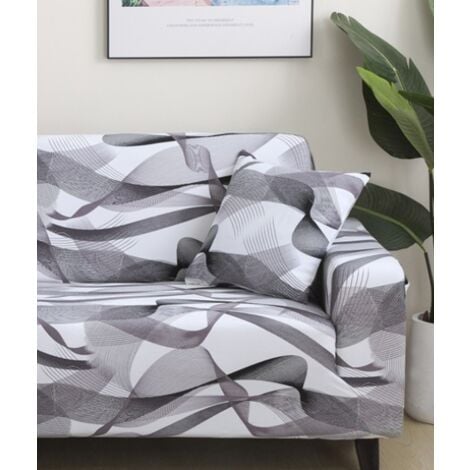 2 Seater Sofa Cover 145-185cm Sofa Cover with Armrests Modern Universal Elastic Sofa Covers Sofa Slipcover Protective Cover Grey