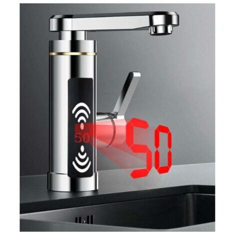 Instant Electric Water Heater Hot Water Faucet for Bathroom Kitchen Fast Heating 360° Rotatable Faucet with LED Digital Display