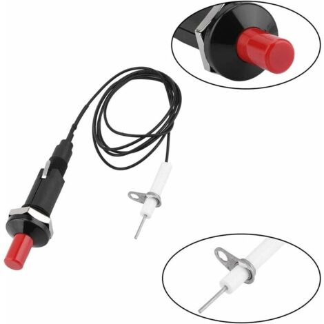 Piezo Igniter, Piezo Igniter, Push Button Igniter, Professional PP Plastic Piezo Igniter with 1m Cable for Gas Fireplace, Igniter, Ceramic Kitchen Lighter