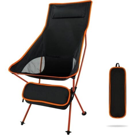 Folding Camping Chairs, Lightweight and Portable with Carry Bag for Outdoor, Fishing, Hiking, Beach, Picnics (Orange)