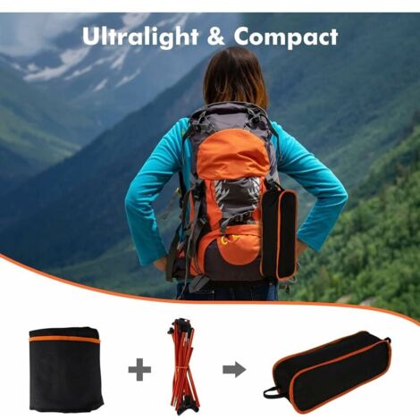 Folding Camping Chairs, Lightweight and Portable with Carry Bag for Outdoor, Fishing, Hiking, Beach, Picnics (Orange)