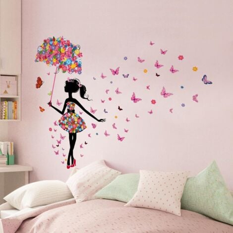 Ange Fée Magique Et Étoiles 3d Miroir Sticker Mural Enfants Chambre Décoration Cadeau Créatrice
