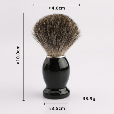 Shaving Brush - Real Bristle Shaving Brush - Natural Badger Hair Brush for a Smooth Shave - Black Handle and Metallic Accents