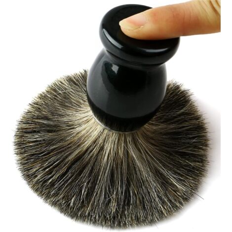 Shaving Brush - Real Bristle Shaving Brush - Natural Badger Hair Brush for a Smooth Shave - Black Handle and Metallic Accents
